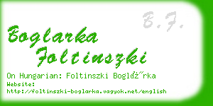 boglarka foltinszki business card